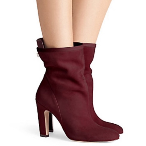 STUART WEITZMAN Brooks Suede Heel Slouchy Wine  Booties sz 9 - Picture 16 of 16